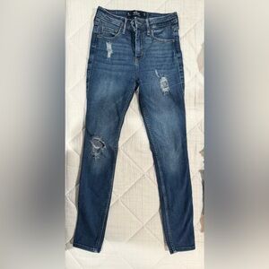 Hollister Dark Blue Distressed Skinny Jeans